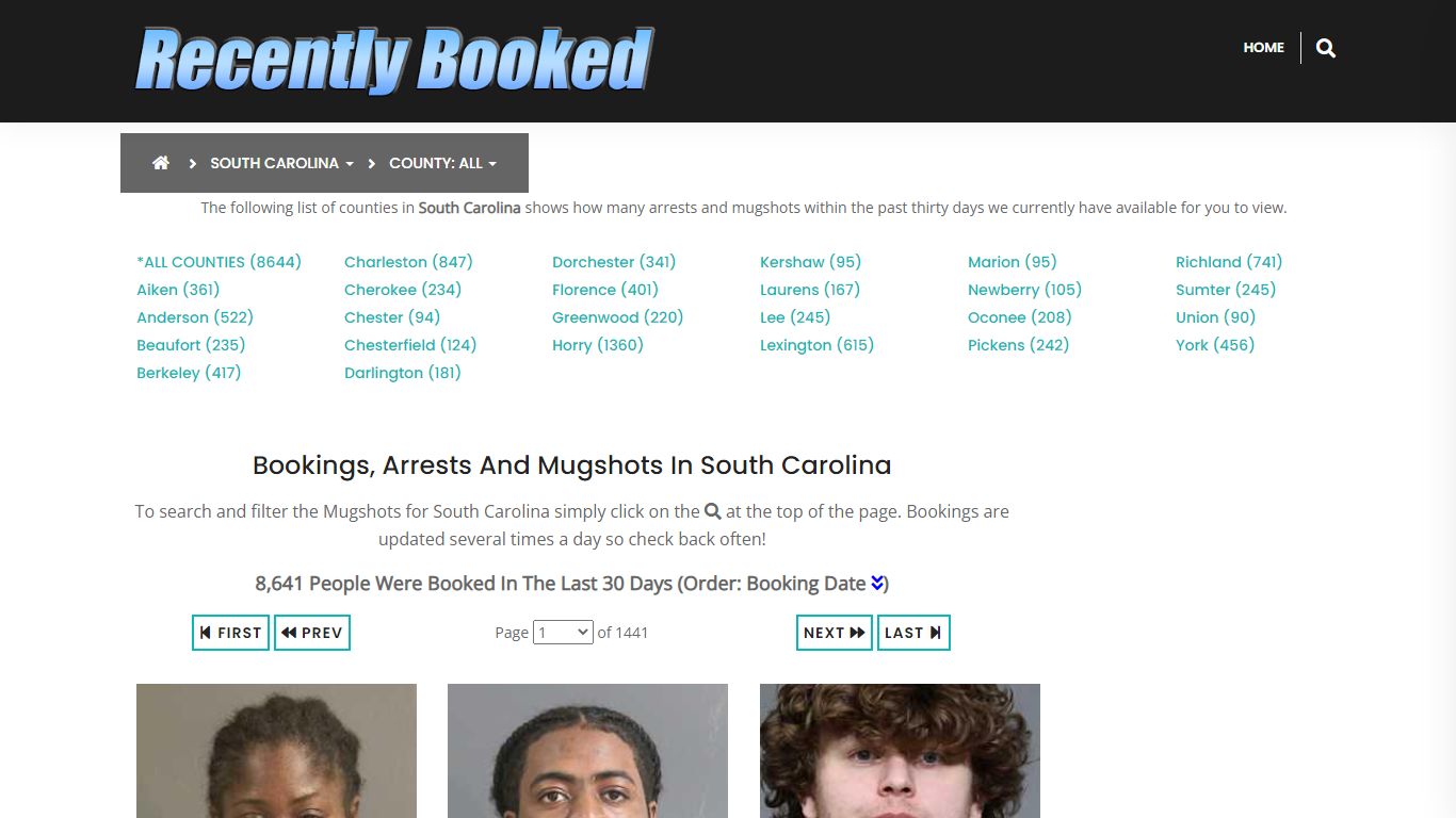 Recent bookings, Arrests, Mugshots in South Carolina - Recently Booked